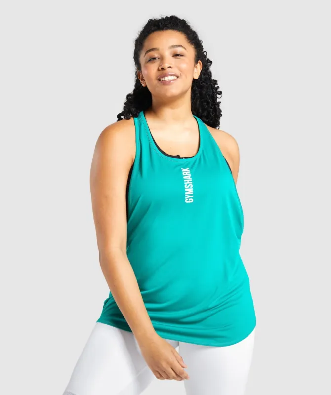 Gymshark Pulse Drop Arm Tank - Green sold by Gymshark