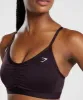 Gymshark Ruched Sports Bra - Plum Brown sold by Gymshark