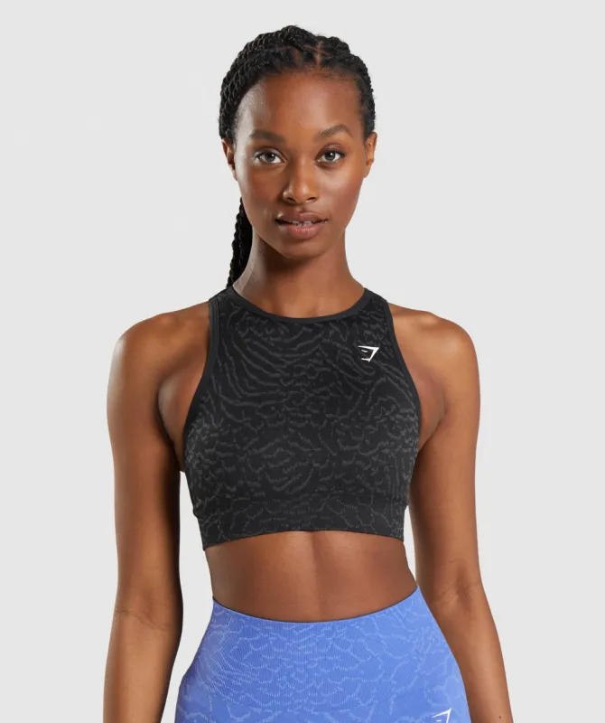 Gymshark Adapt Animal Seamless Sports Bra - Black sold by Gymshark
