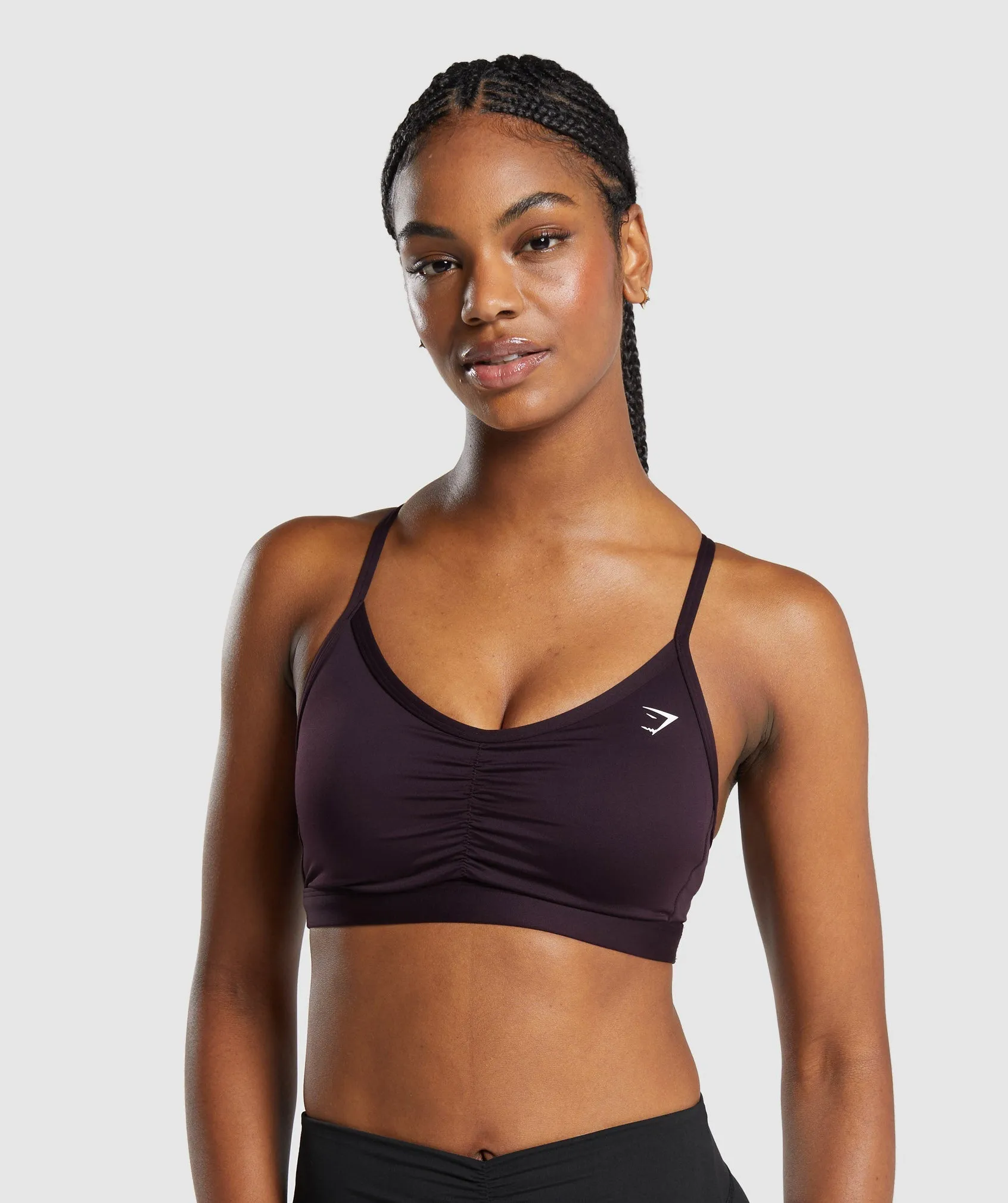 Gymshark Ruched Sports Bra - Plum Brown sold by Gymshark