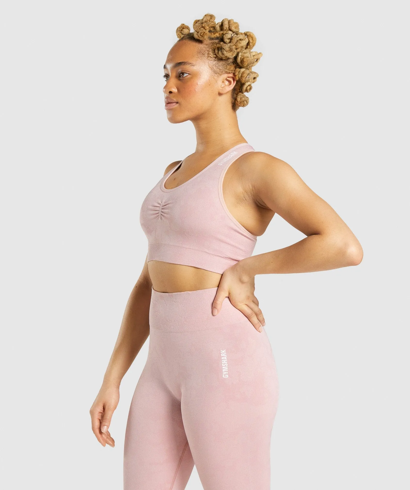 Gymshark Adapt Camo Seamless Racer Back Sports Bra - Light Pink sold by Gymshark product image thumbnail 3