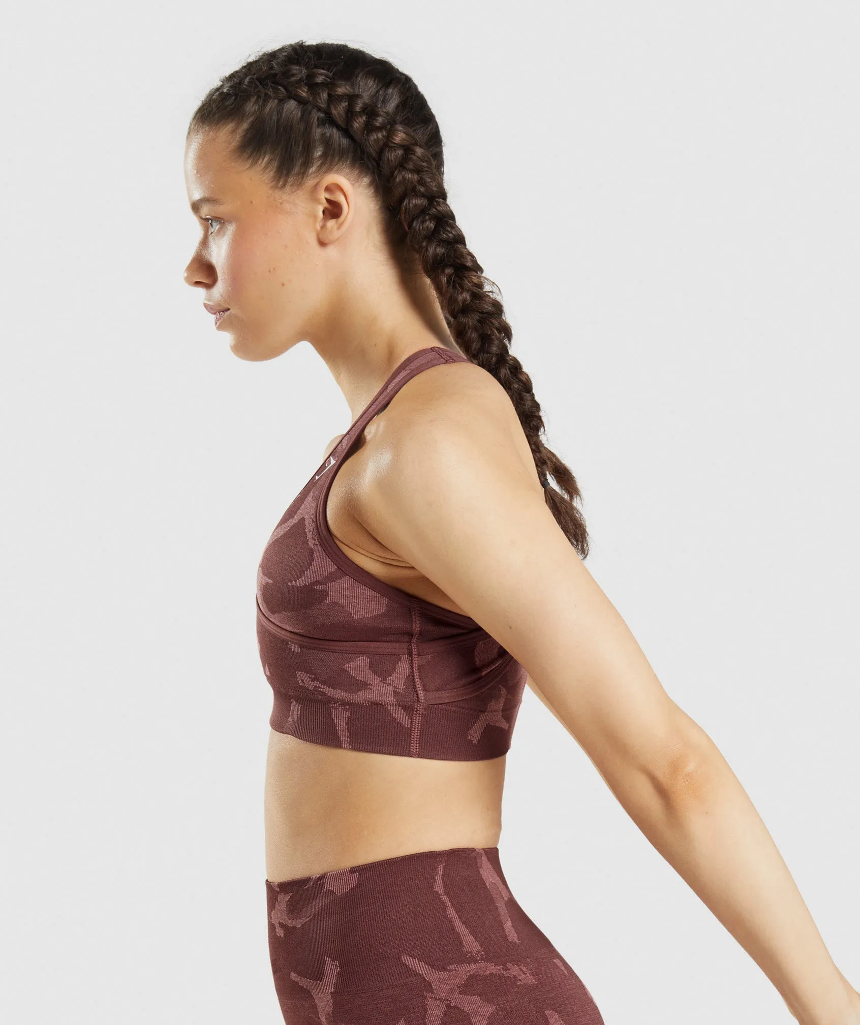 Gymshark Adapt Camo Seamless Sports Bra - Savanna | Cherry Brown sold by Gymshark product image thumbnail 3