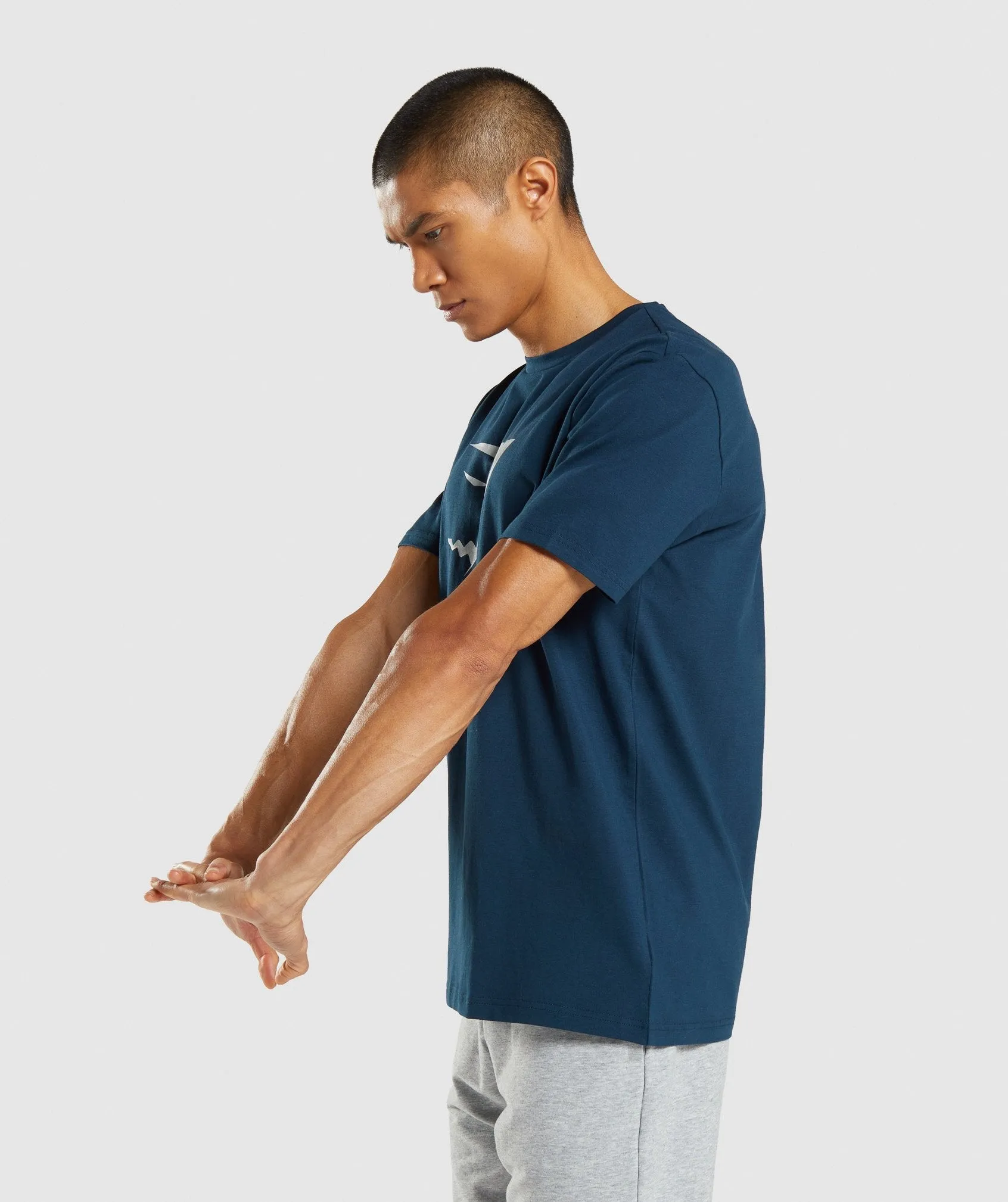 Gymshark Sharkhead Infill T-Shirt - Navy sold by Gymshark product image thumbnail 3