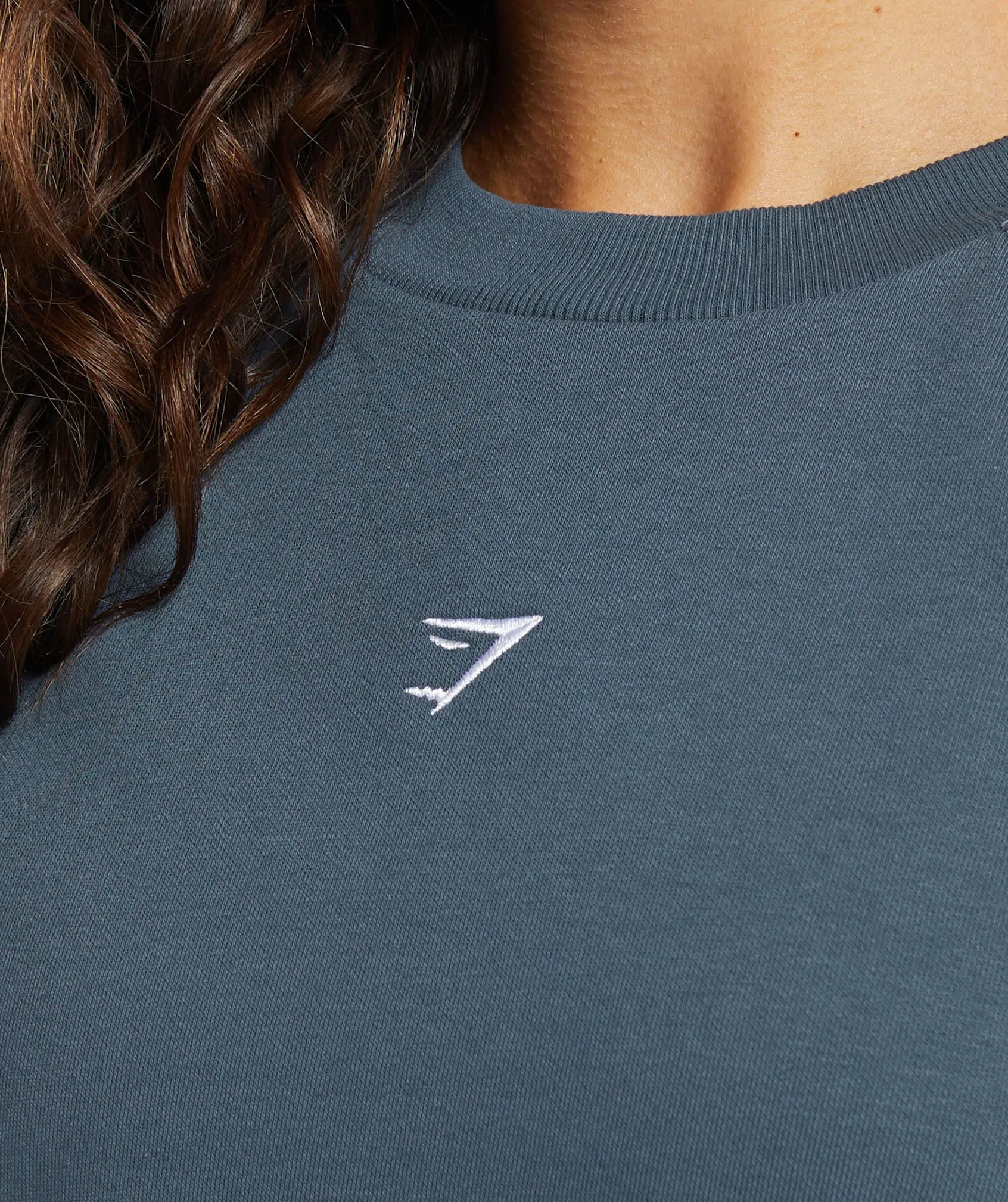 Gymshark Training Fleece Cropped Sweatshirt - Cargo Blue sold by Gymshark product image thumbnail 5