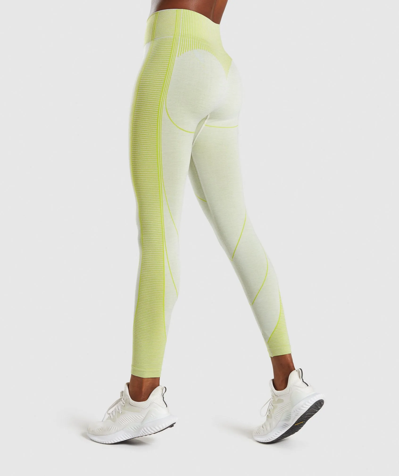 Gymshark Hyper Amplify Leggings - Light Grey Marl/Lime sold by Gymshark product image thumbnail 2