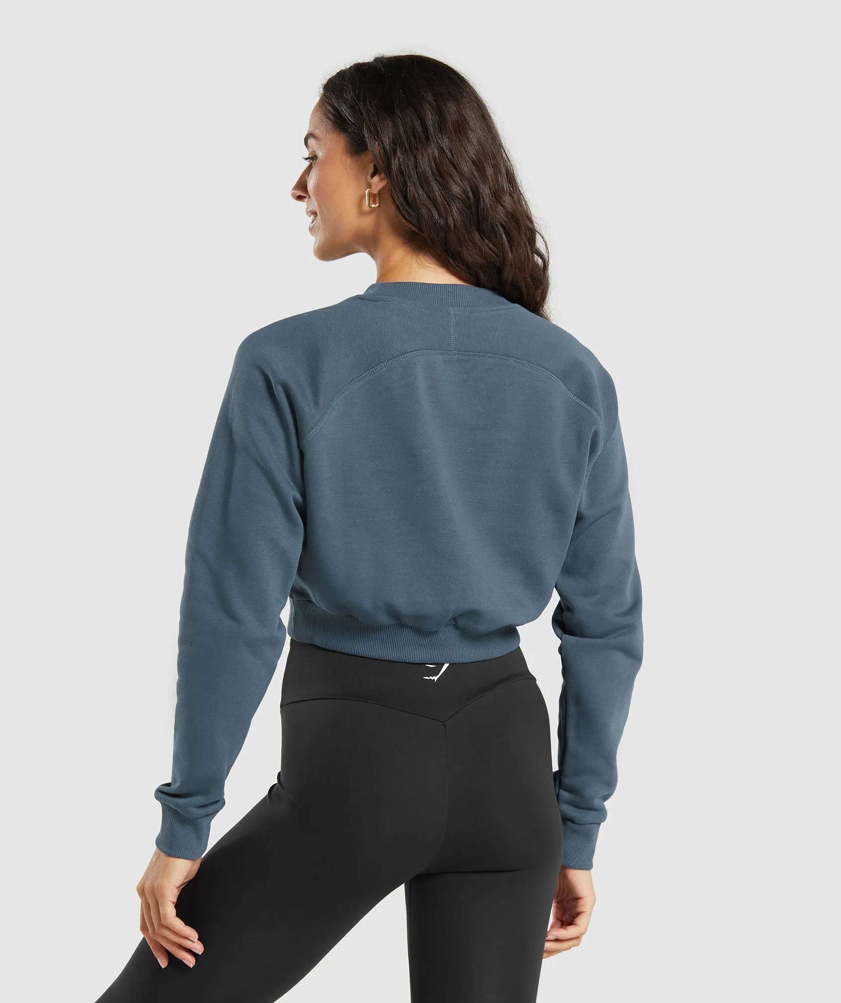 Gymshark Training Fleece Cropped Sweatshirt - Cargo Blue sold by Gymshark product image thumbnail 2