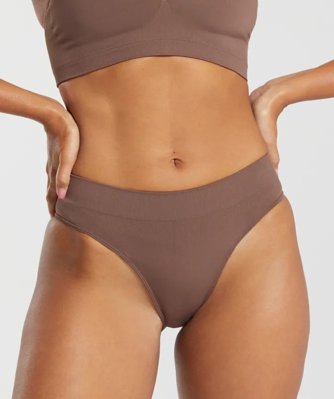 Gymshark Seamless Brief - Soft Brown sold by Gymshark