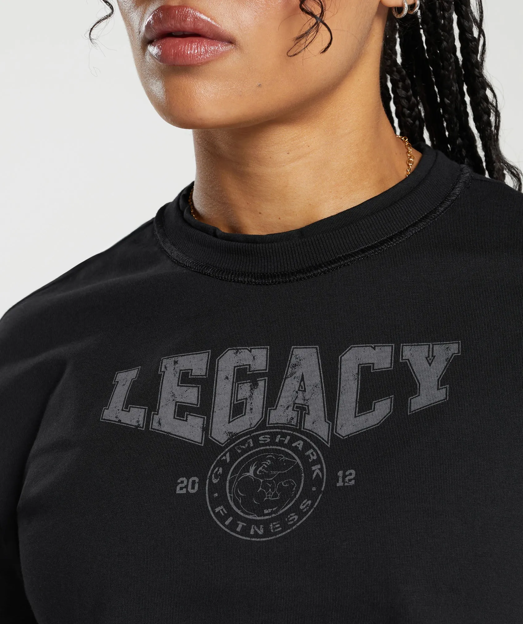 Gymshark Legacy Graphic Crop Top - Black sold by Gymshark product image thumbnail 5