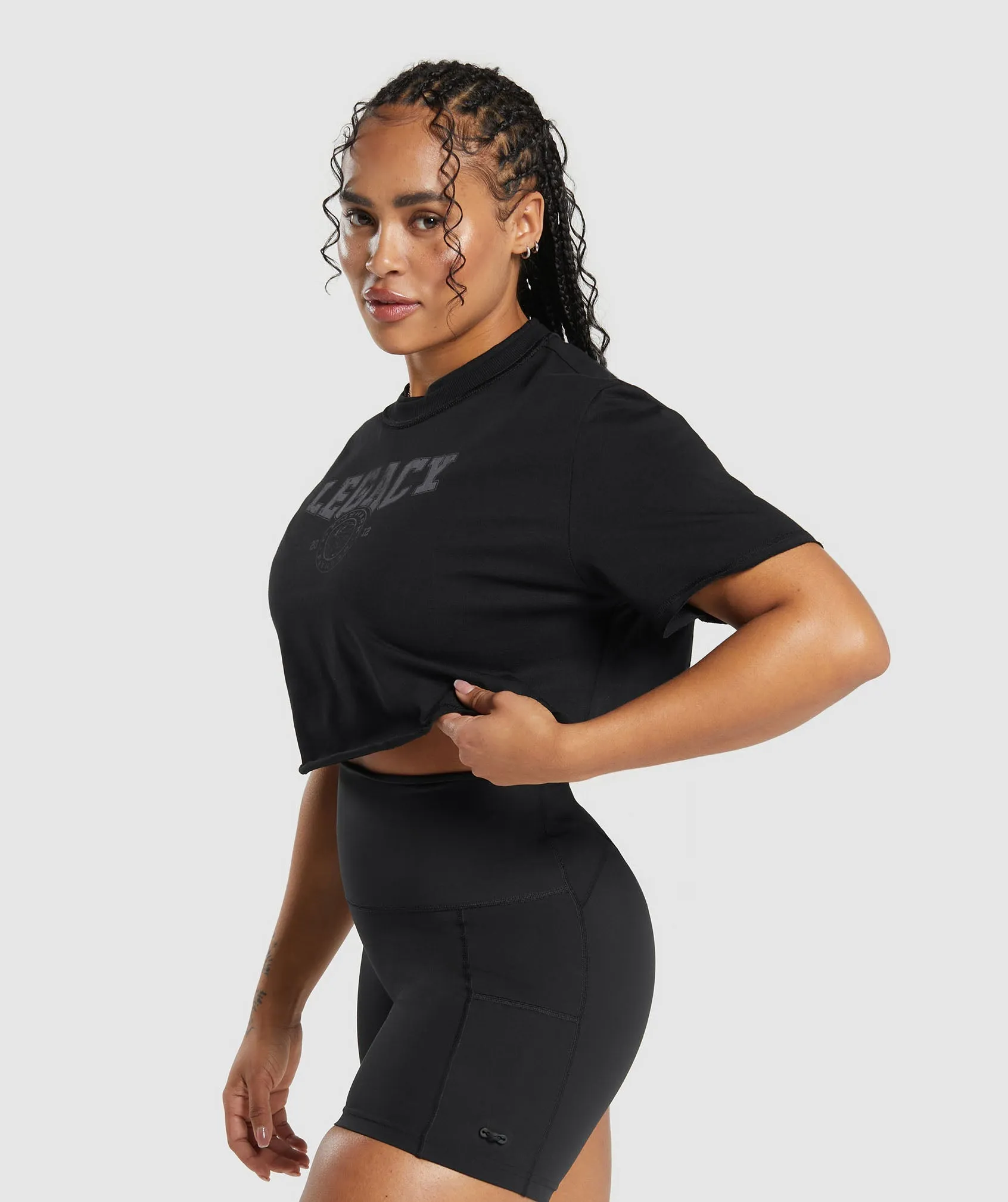 Gymshark Legacy Graphic Crop Top - Black sold by Gymshark product image thumbnail 3
