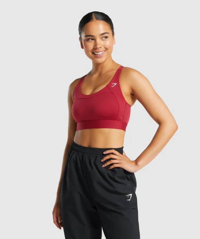 Gymshark Racer Back Sports Bra - Burgundy sold by Gymshark