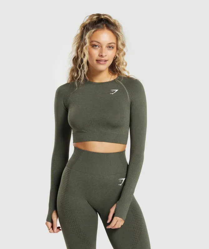 Gymshark Vital Crop Top - Base Green Marl sold by Gymshark
