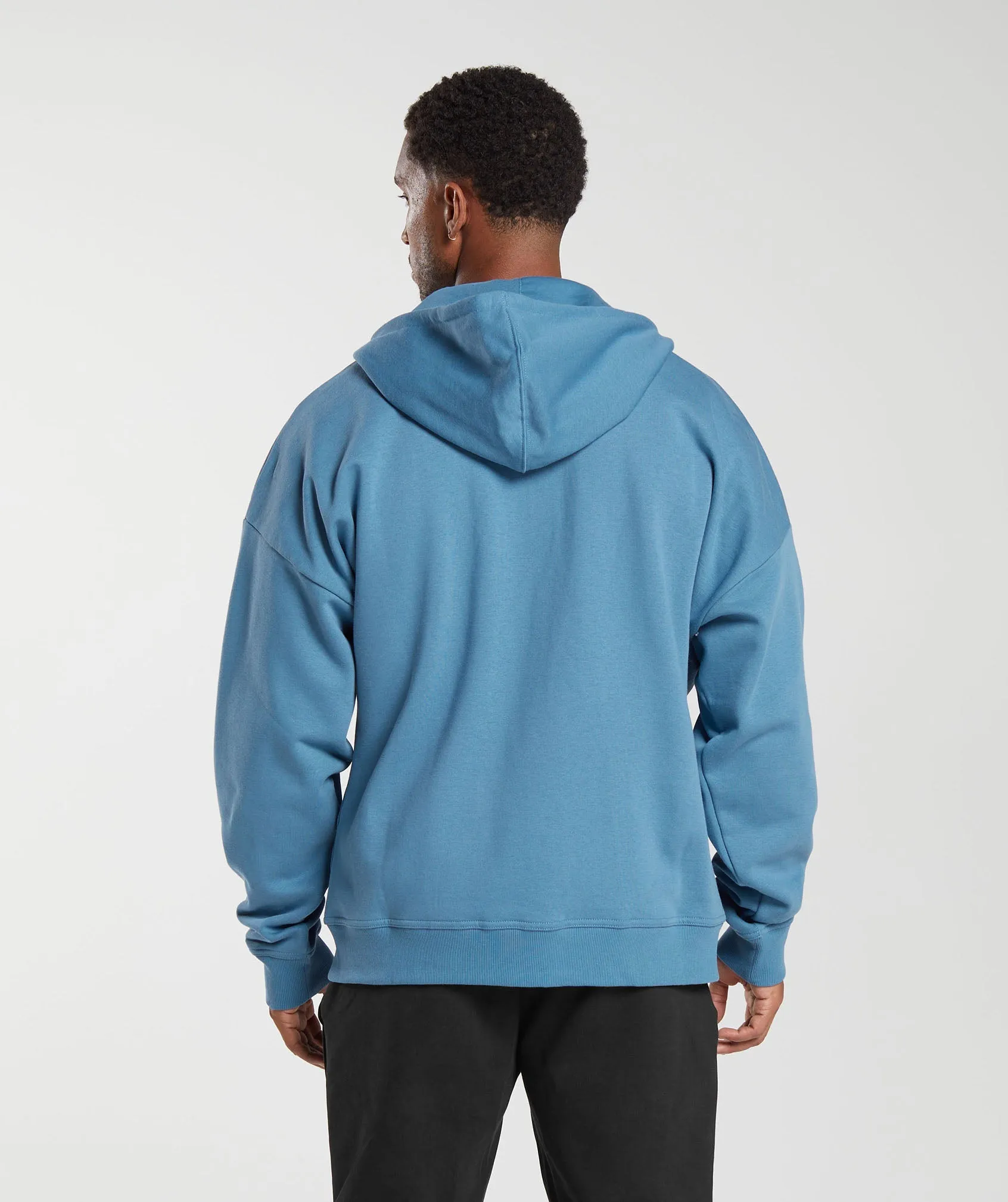 Gymshark Crest Oversized Zip Up Hoodie - Denim Blue sold by Gymshark product image thumbnail 2