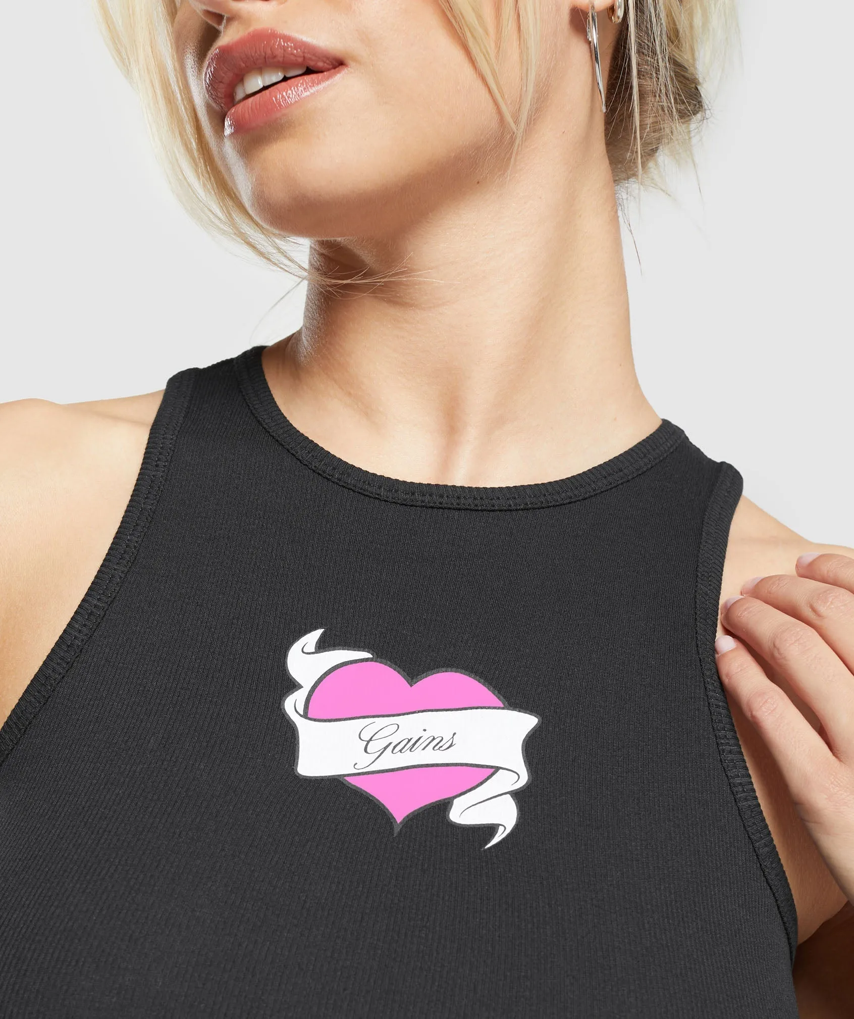 Gymshark Tattoo Midi Tank - Black sold by Gymshark product image thumbnail 5