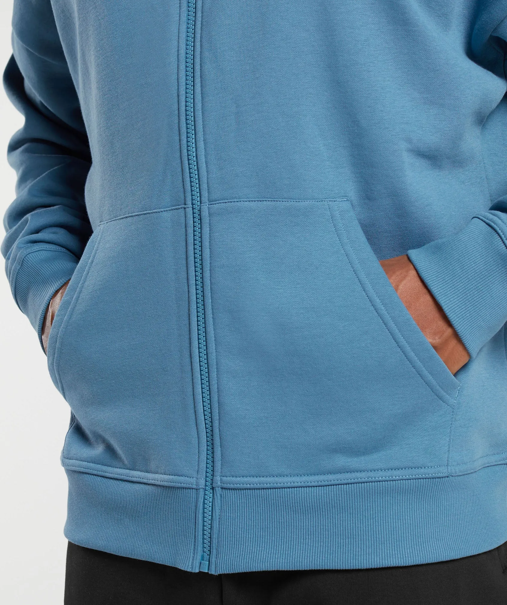 Gymshark Crest Oversized Zip Up Hoodie - Denim Blue sold by Gymshark product image thumbnail 5