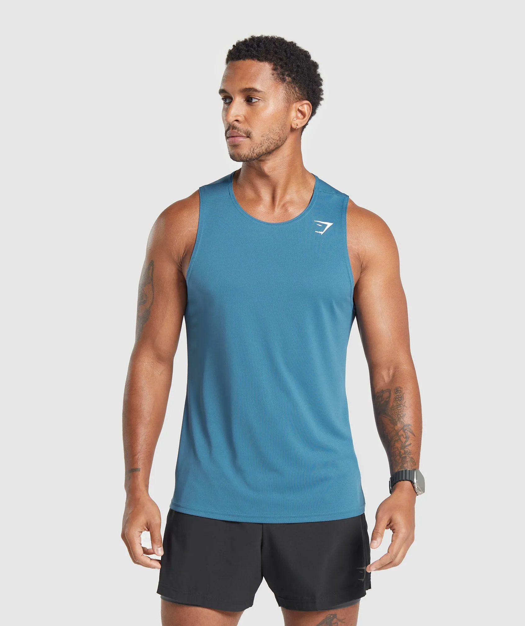 Gymshark Arrival Tank - Utility Blue sold by Gymshark