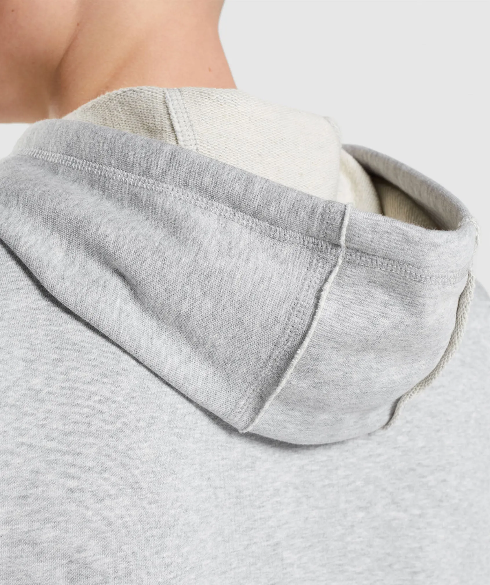 Gymshark Legacy Drop Arm Hoodie - Light Grey Core Marl sold by Gymshark product image thumbnail 5