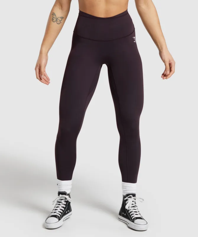 Gymshark Mesh Waistband Leggings - Plum Brown sold by Gymshark