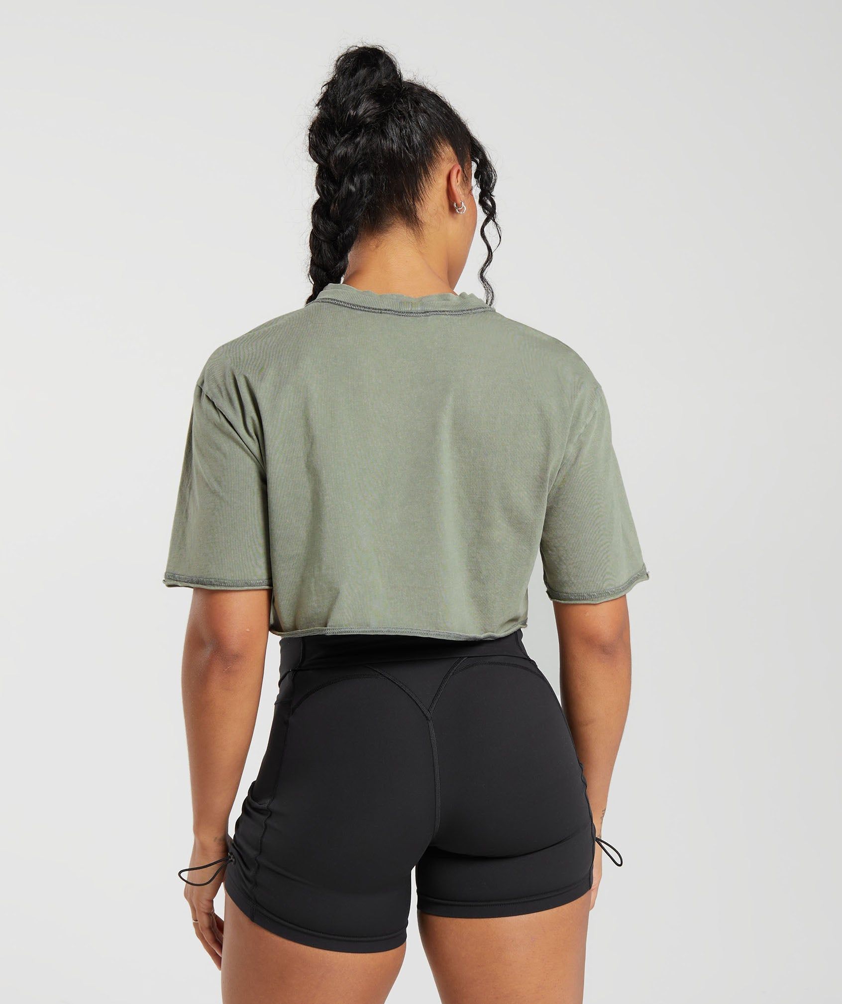 Gymshark Legacy Washed Crop Top - Dusk Green/Acid Wash Small Ball sold by Gymshark product image thumbnail 2