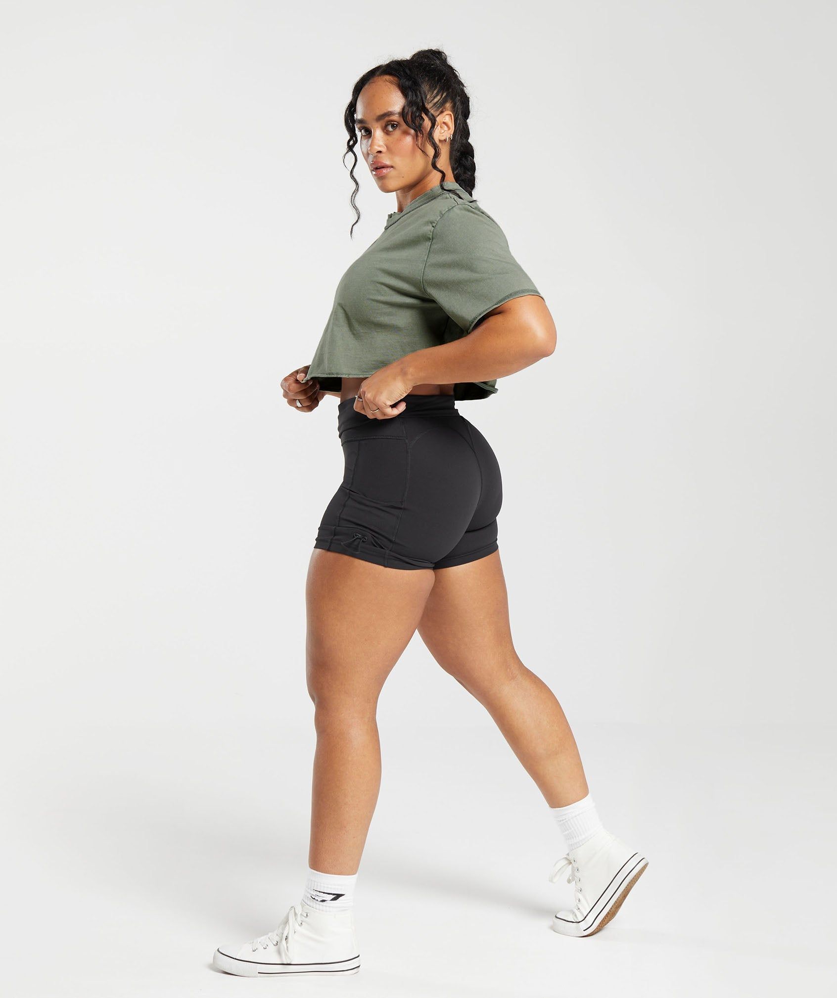 Gymshark Legacy Washed Crop Top - Dusk Green/Acid Wash Small Ball sold by Gymshark product image thumbnail 4