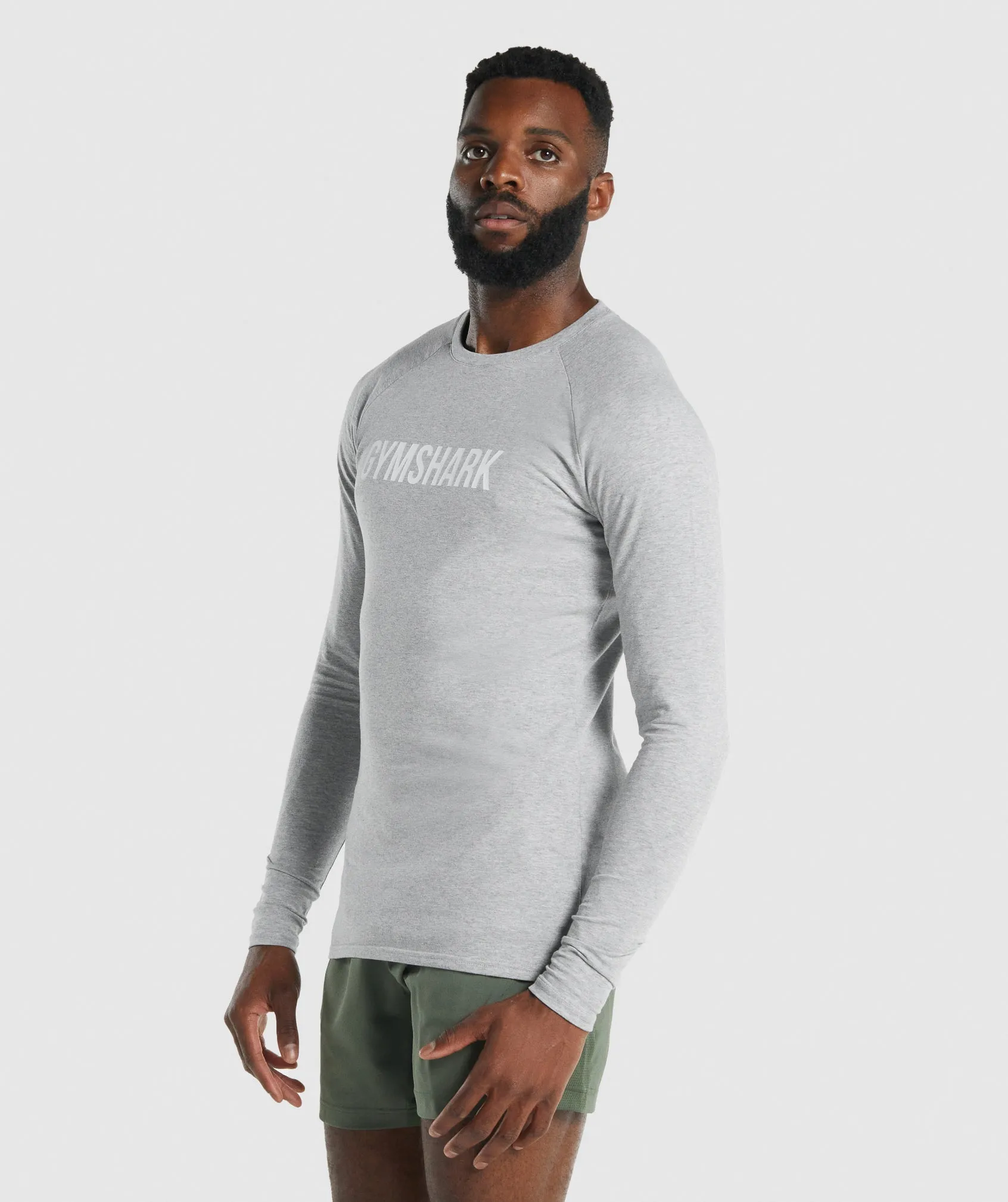 Gymshark Apollo Long Sleeve T-Shirt - Light Grey Marl sold by Gymshark product image thumbnail 4