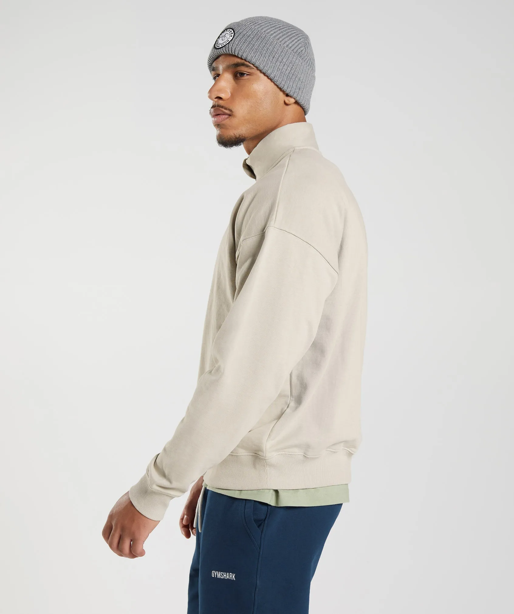 Gymshark Rest Day Sweats 1/4 Zip - Pebble Grey sold by Gymshark product image thumbnail 4