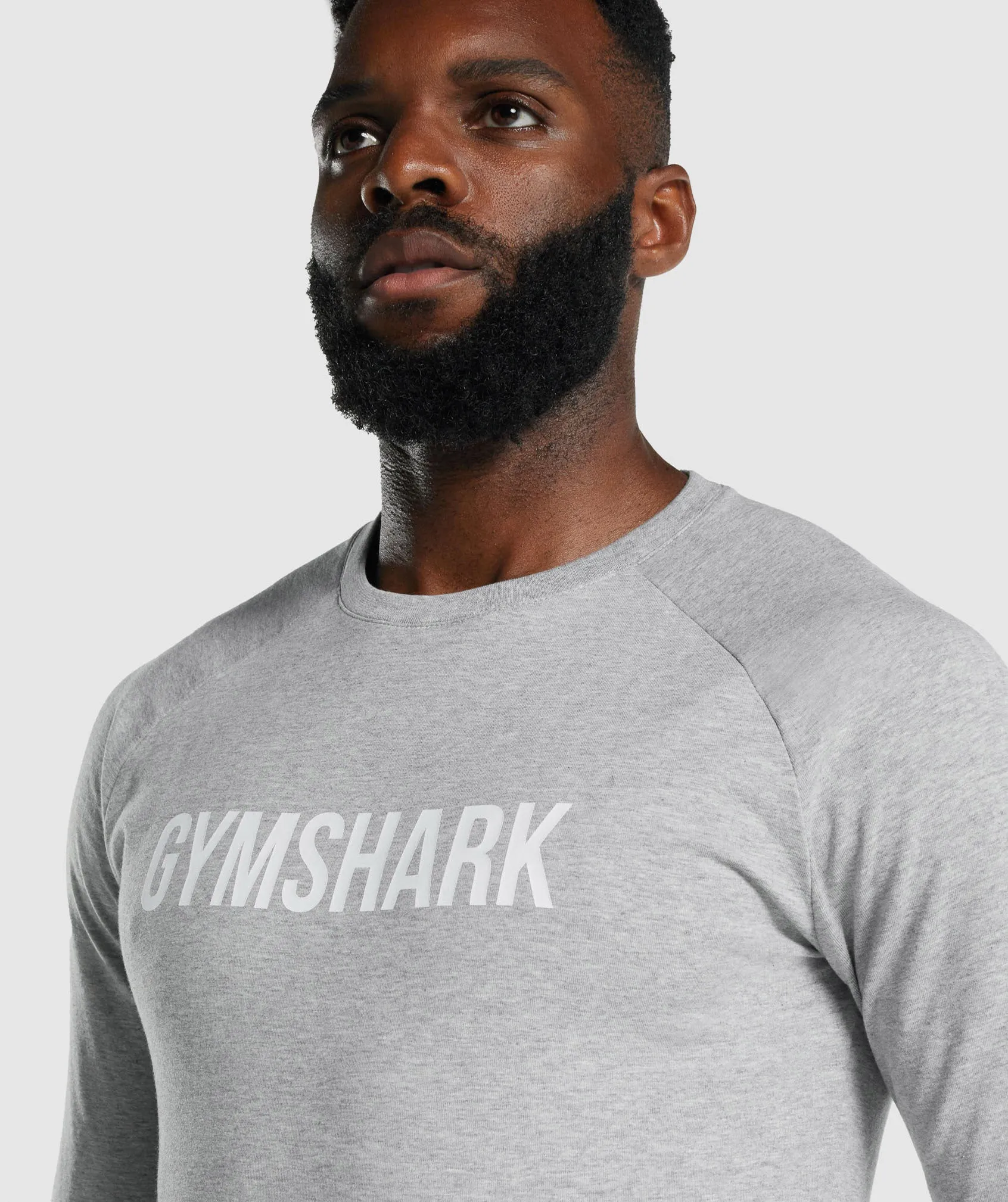 Gymshark Apollo Long Sleeve T-Shirt - Light Grey Marl sold by Gymshark product image thumbnail 3