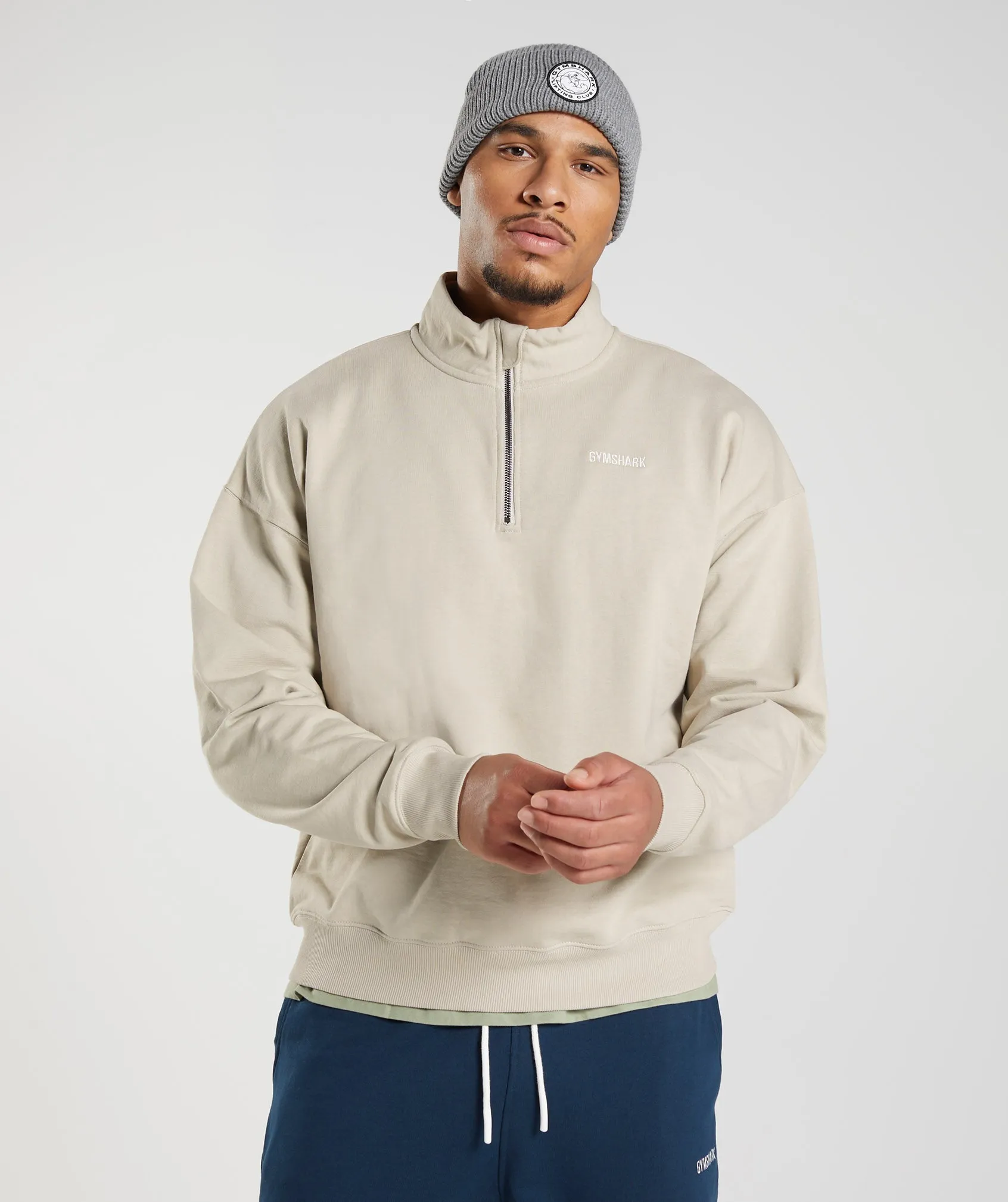 Gymshark Rest Day Sweats 1/4 Zip - Pebble Grey sold by Gymshark product image thumbnail 2