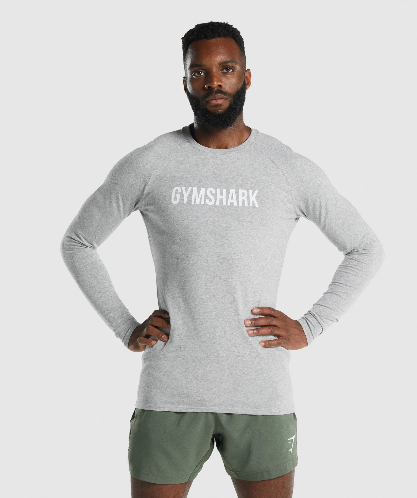 Gymshark Apollo Long Sleeve T-Shirt - Light Grey Marl sold by Gymshark