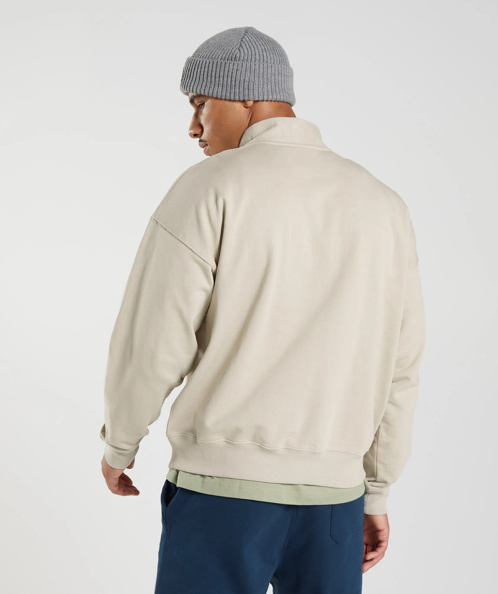 Gymshark Rest Day Sweats 1/4 Zip - Pebble Grey sold by Gymshark product image thumbnail 3