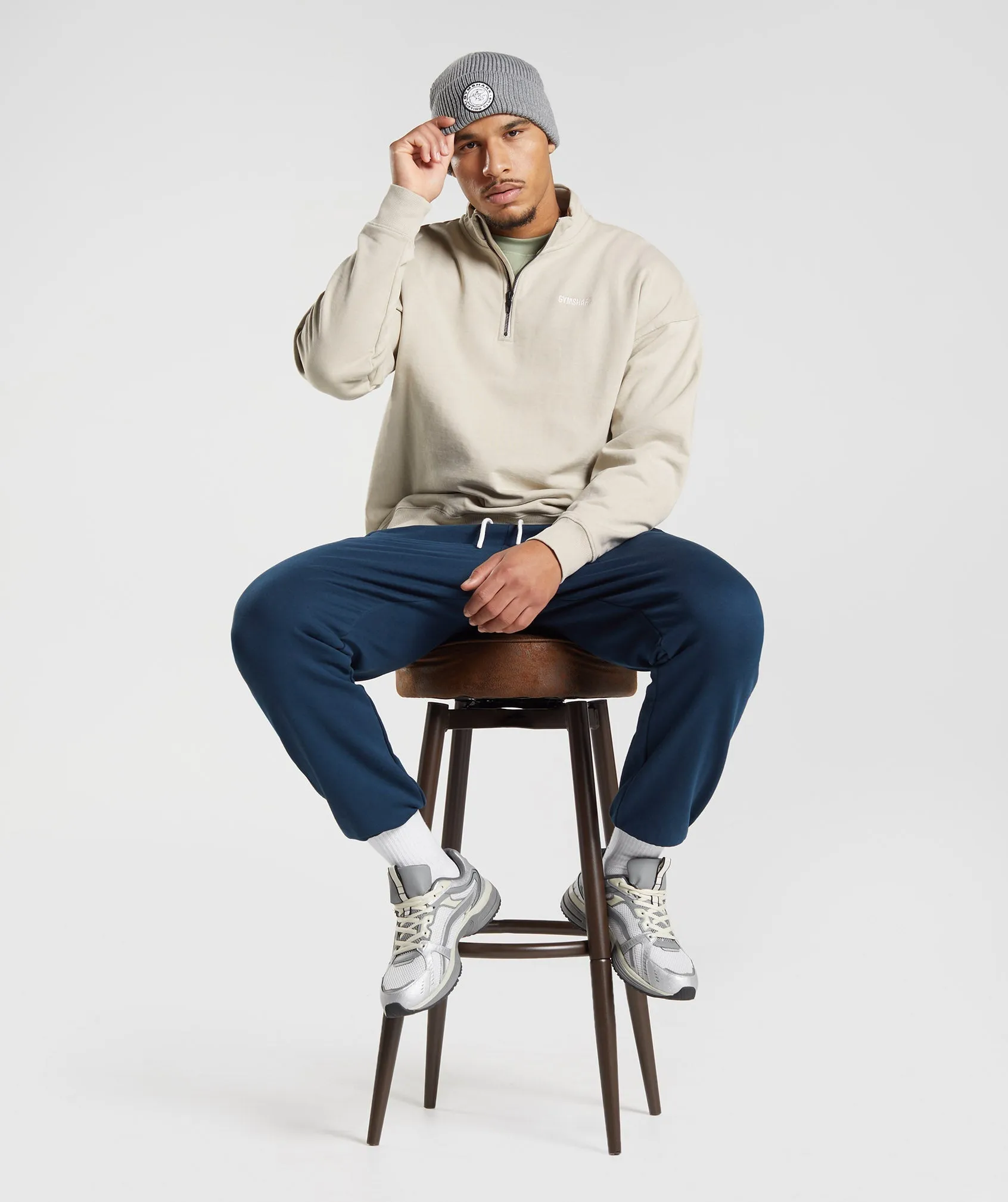 Gymshark Rest Day Sweats 1/4 Zip - Pebble Grey sold by Gymshark product image thumbnail 5