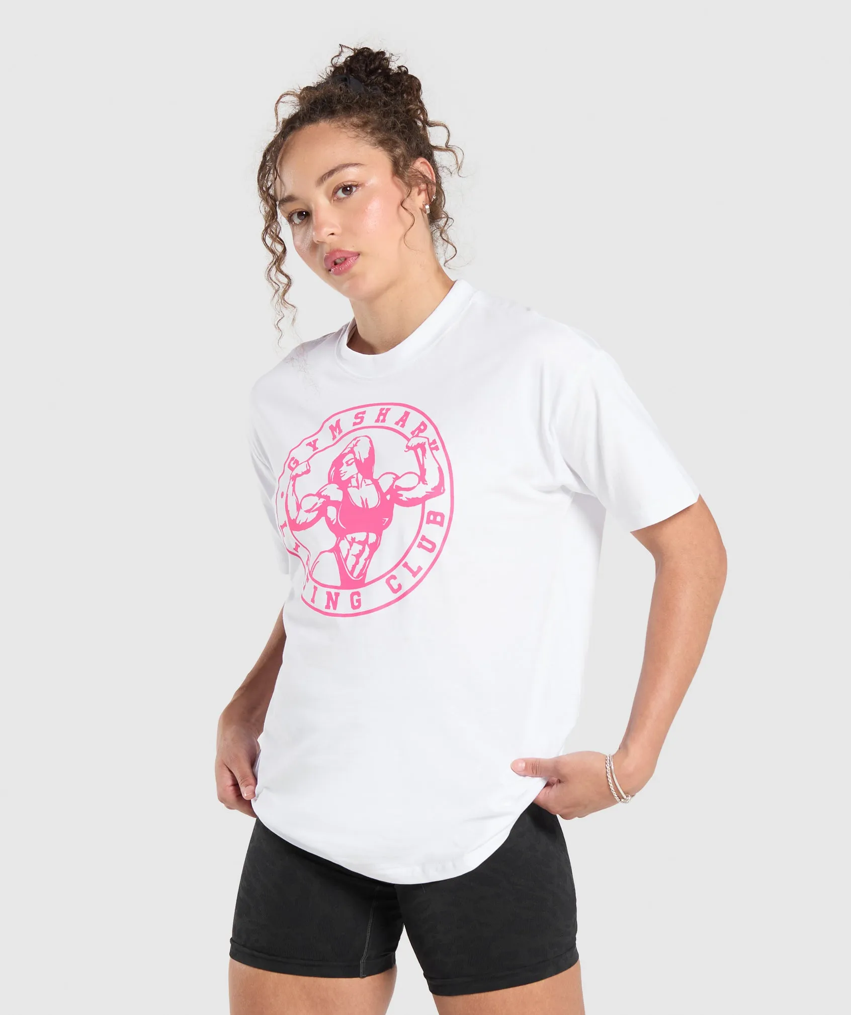 Gymshark Strong Girl Lifting Club Graphic T-Shirt - White sold by Gymshark product image thumbnail 3