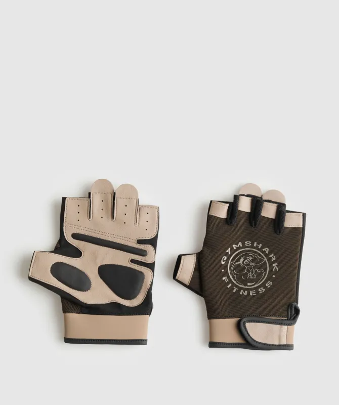 Gymshark Legacy Lifting Gloves - Camo Brown/ Cement Brown sold by Gymshark