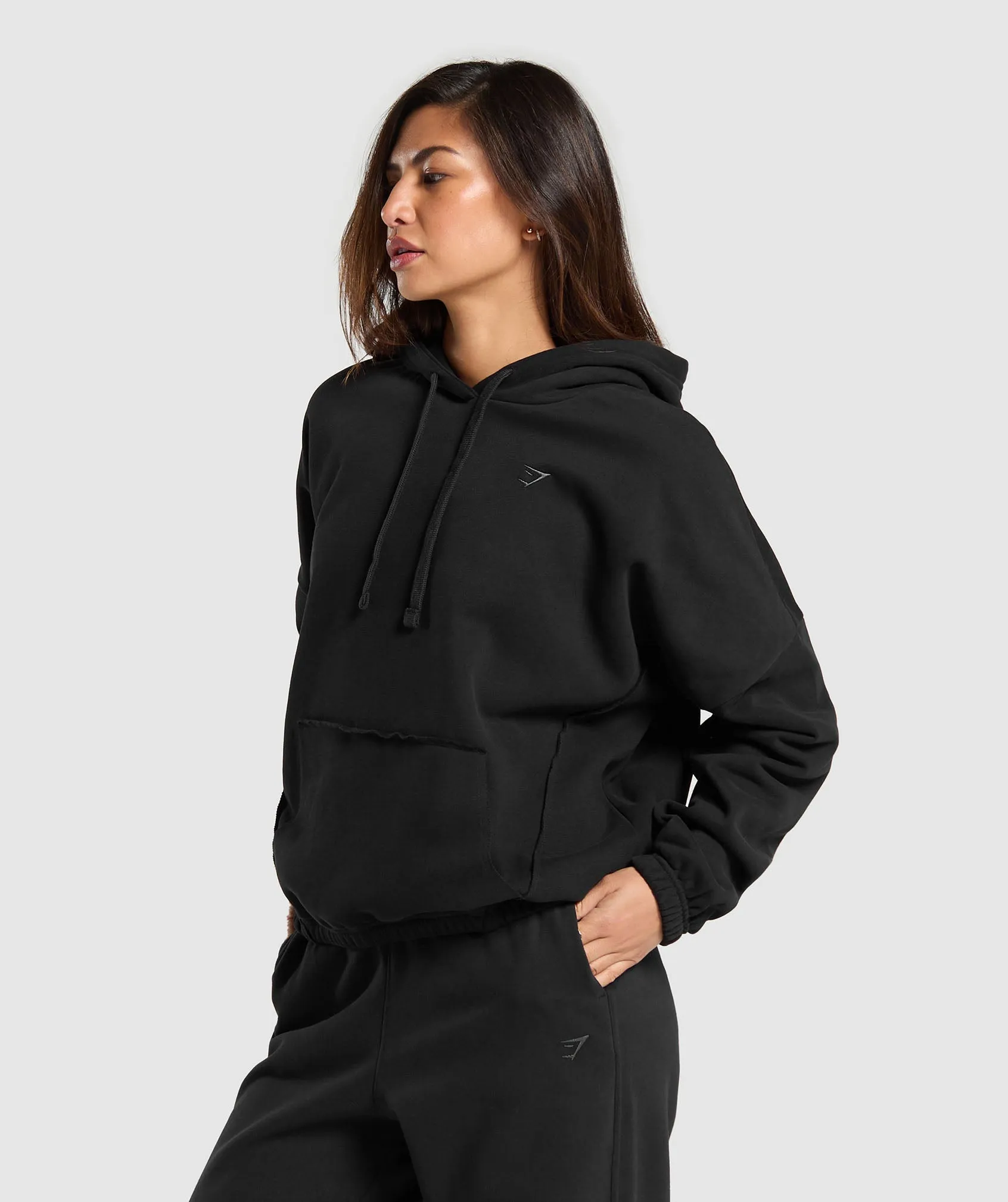 Gymshark Fleece Oversized Hoodie - Black sold by Gymshark product image thumbnail 3