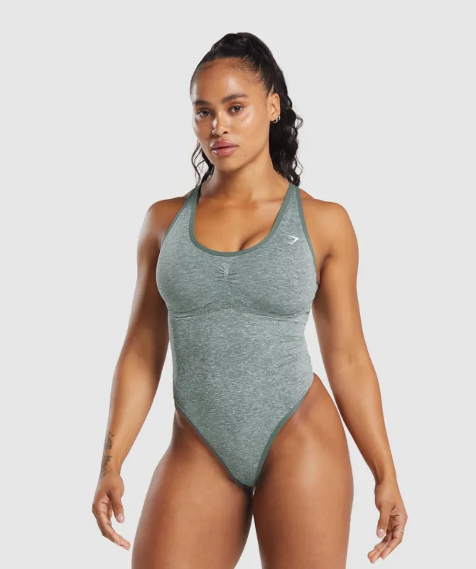 Gymshark Lift Contour Seamless Bodysuit - Slate Teal/White Marl sold by Gymshark