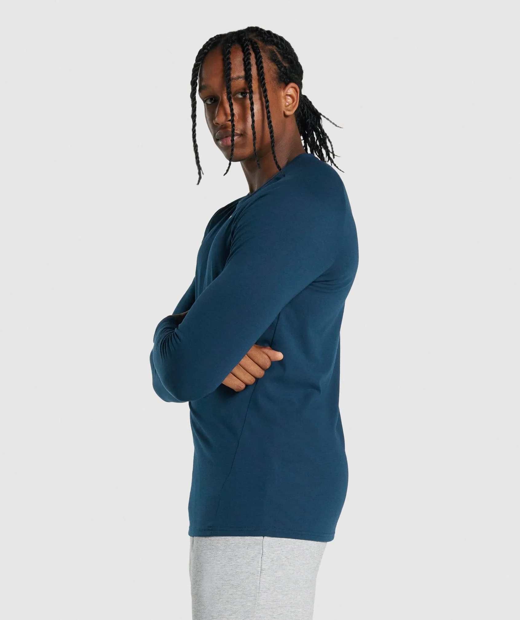 Gymshark Critical 2.0 Long Sleeve T-Shirt - Navy sold by Gymshark product image thumbnail 3