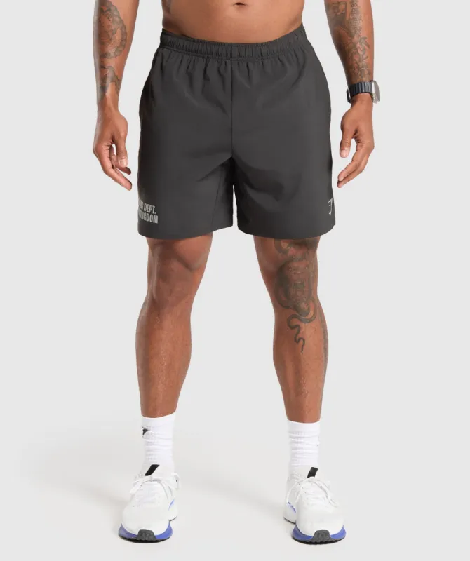 Gymshark Training Dept. UK 7" Shorts - Asphalt Grey sold by Gymshark