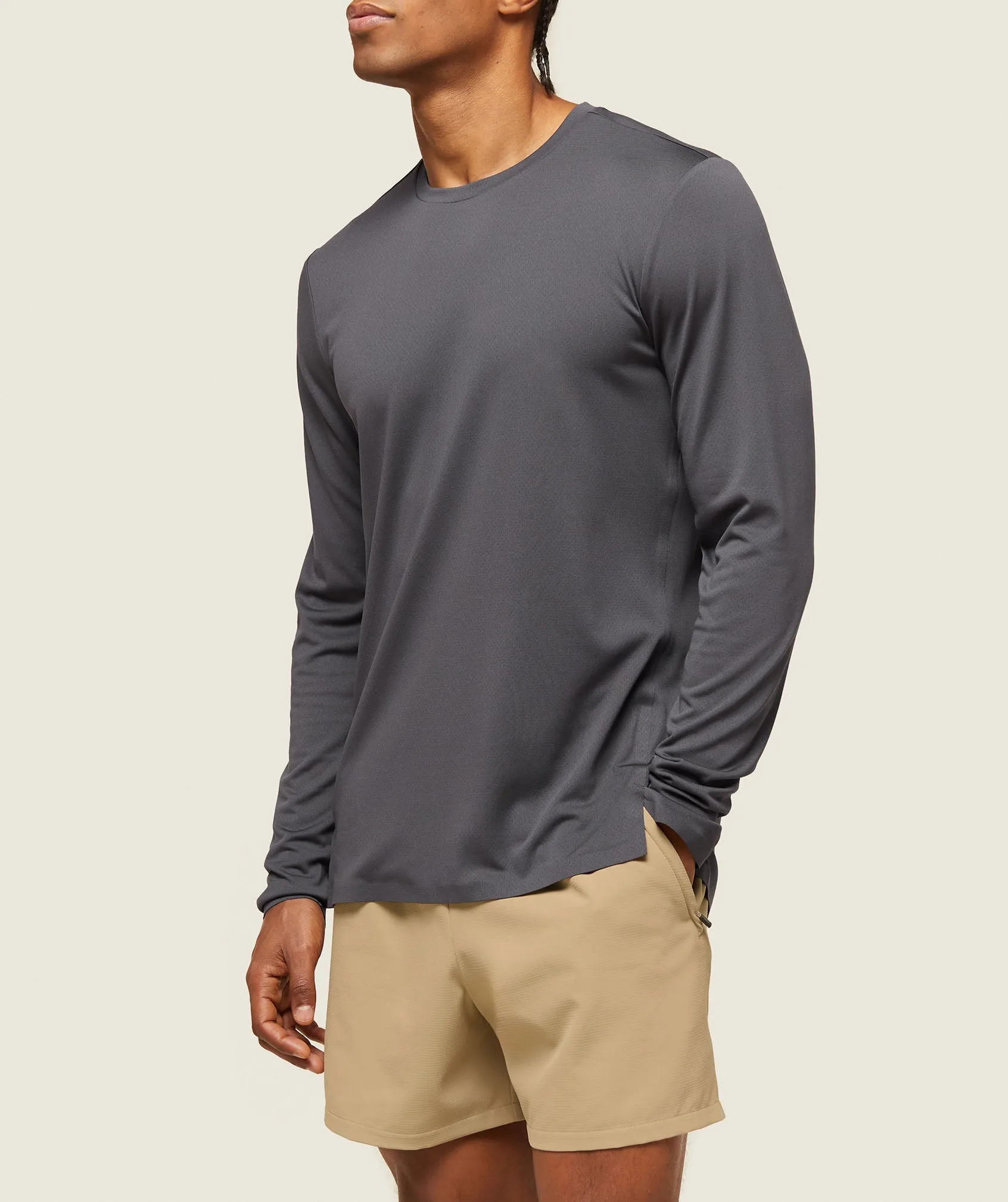 Gymshark everywear Tech Long Sleeve Tee - Onyx Grey sold by Gymshark product image thumbnail 4