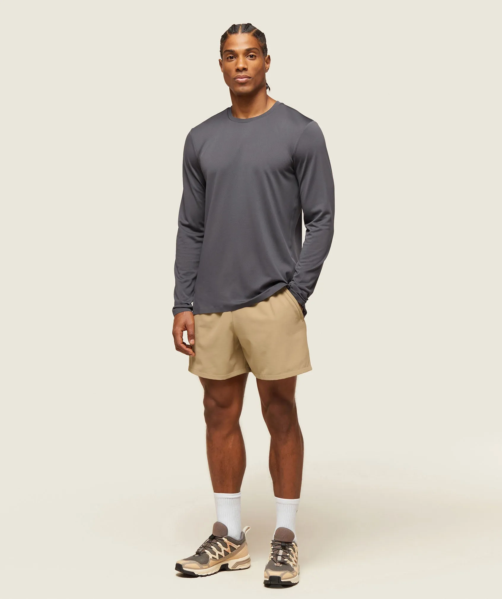 Gymshark everywear Tech Long Sleeve Tee - Onyx Grey sold by Gymshark product image thumbnail 2