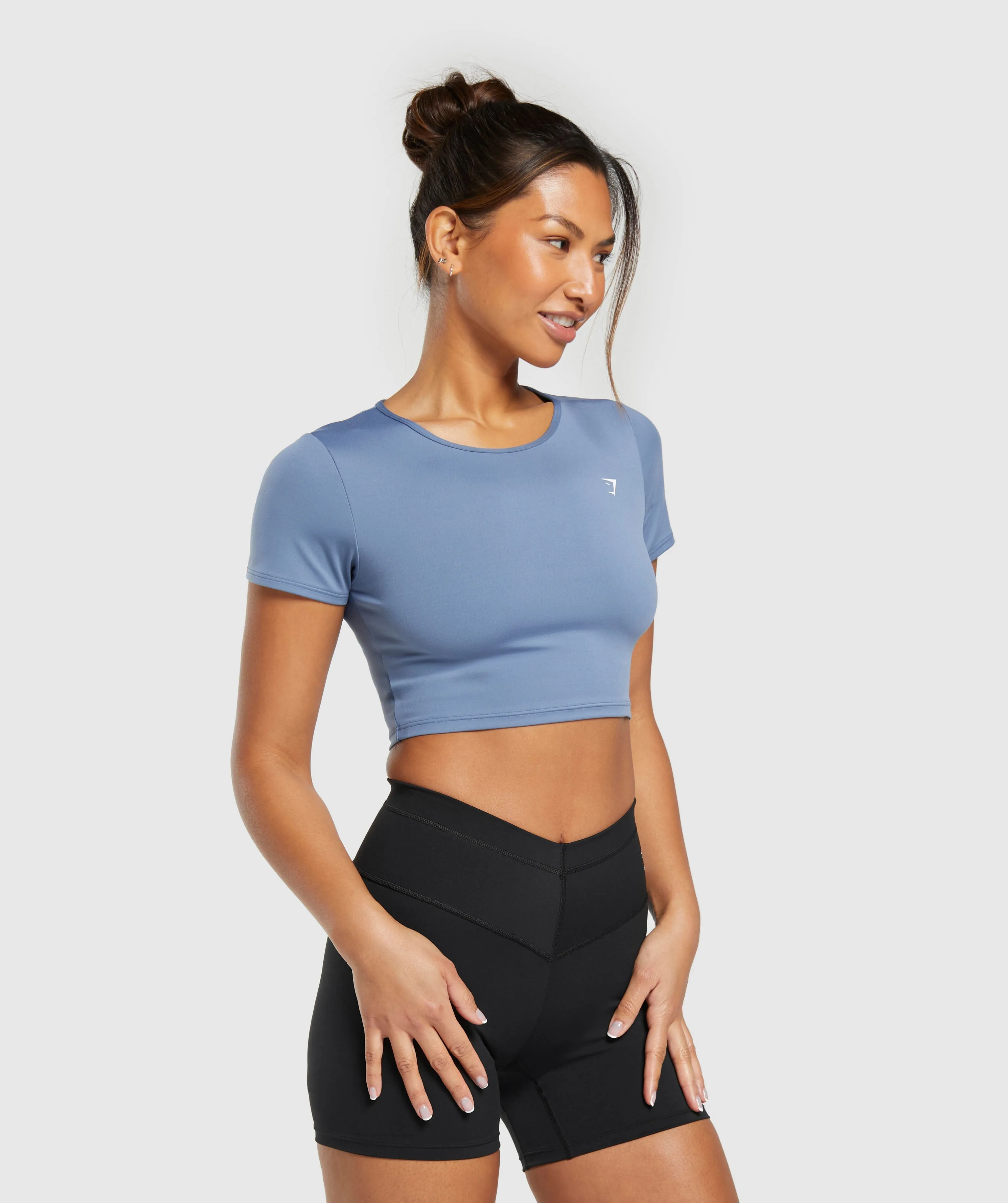 Gymshark Everyday Cap Sleeve T-Shirt - Faded Blue sold by Gymshark product image thumbnail 3