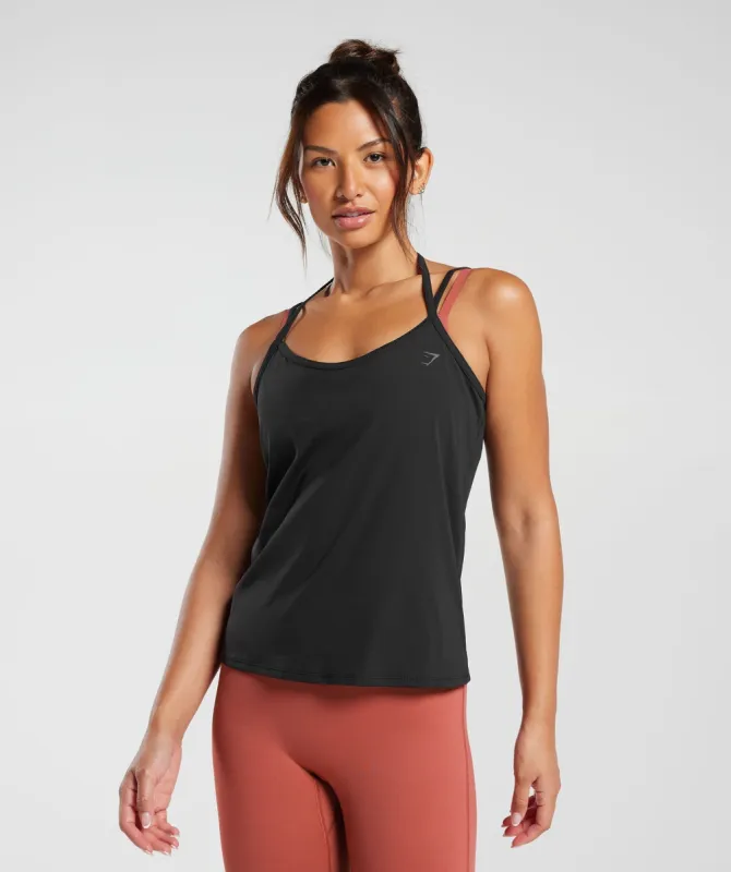 Gymshark Elevate Strappy Tank - Black sold by Gymshark