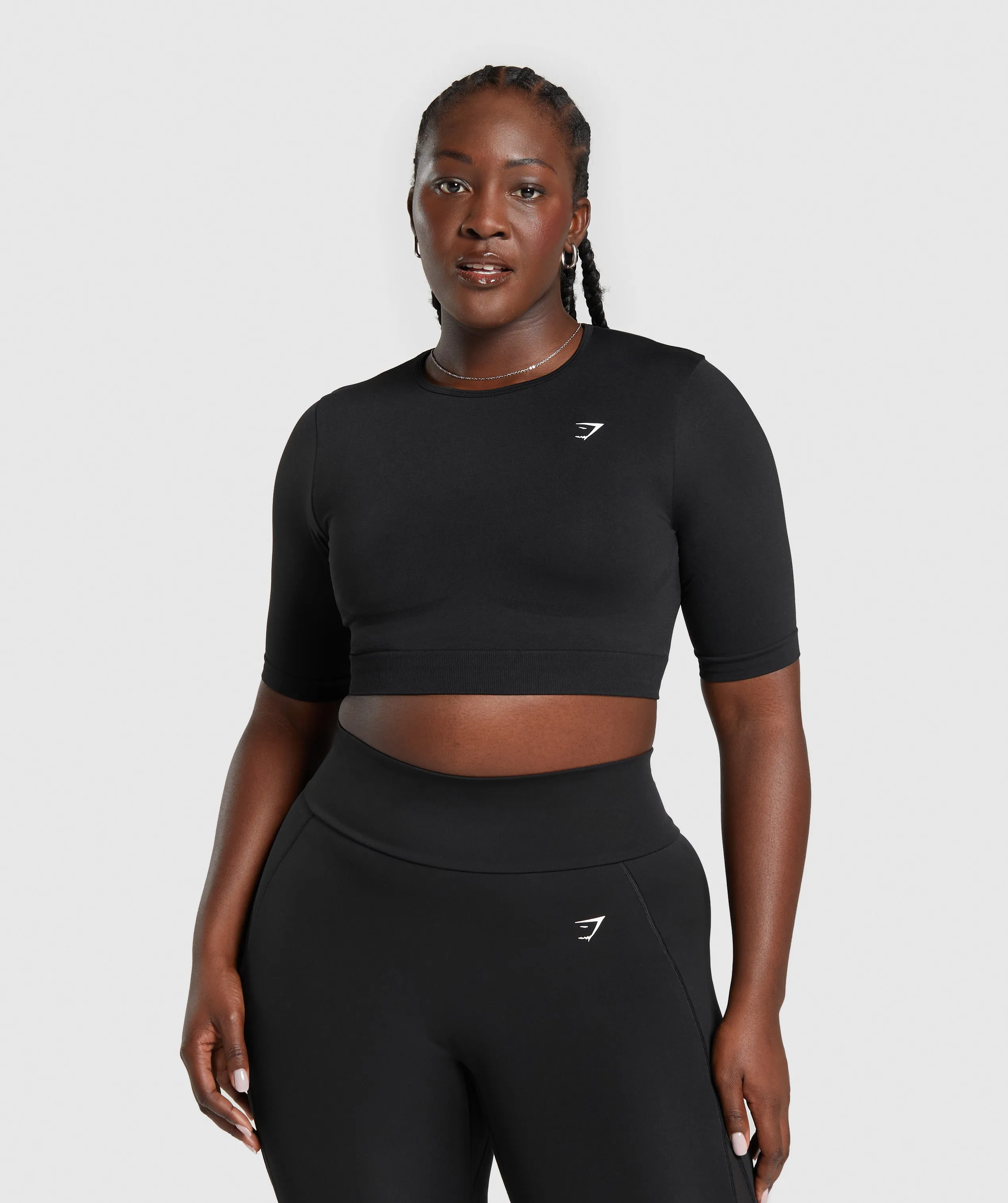 Gymshark Everyday Seamless Crop Top - Black sold by Gymshark product image thumbnail 3