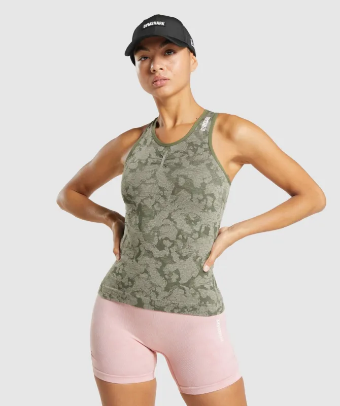 Gymshark Adapt Camo Seamless Tank - Green sold by Gymshark