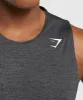 Gymshark Arrival Slim Marl Tank - Black/Onyx Grey Marl sold by Gymshark