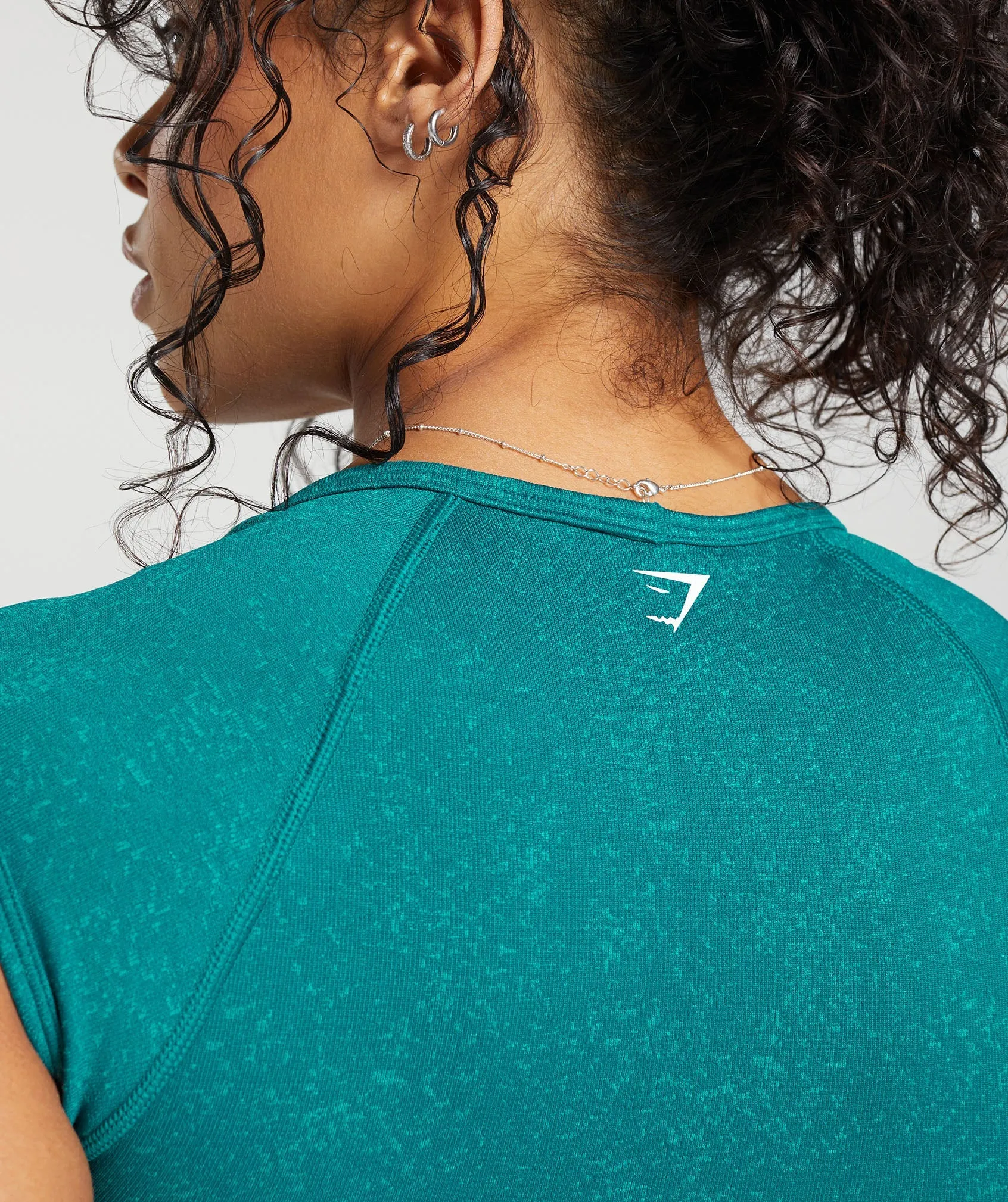 Gymshark Adapt Fleck Seamless Crop Top - Ocean Teal/Artificial Teal sold by Gymshark product image thumbnail 5