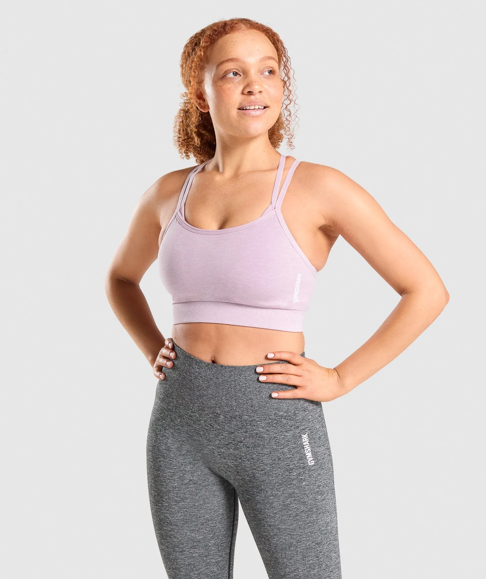 Gymshark Adapt Marl Seamless Sports Bra - Light Purple sold by Gymshark