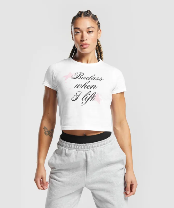 Gymshark When I Lift Crop Top - White sold by Gymshark