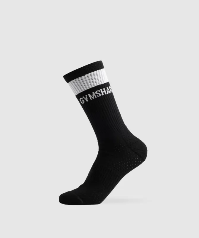 Gymshark Premium Logo Crew Socks - Black sold by Gymshark
