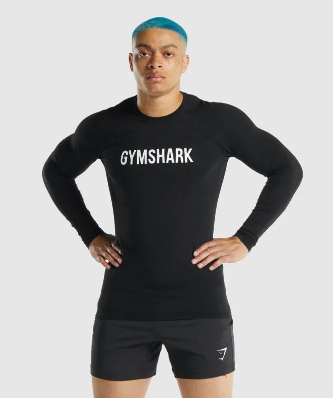 Gymshark Apollo Long Sleeve T-Shirt - Black sold by Gymshark