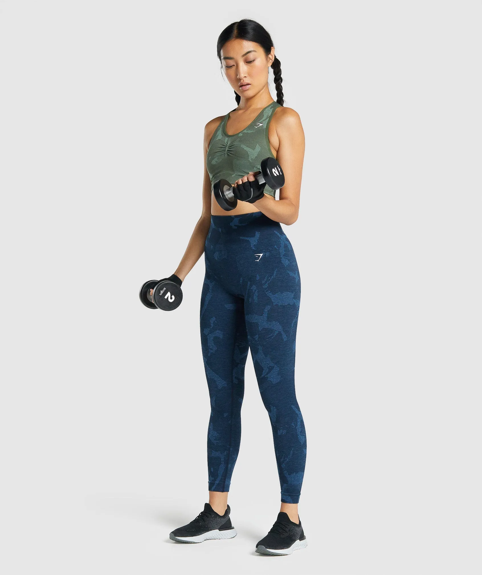 Gymshark Adapt Camo Seamless Racer Back Sports Bra - Savanna | Green sold by Gymshark product image thumbnail 4
