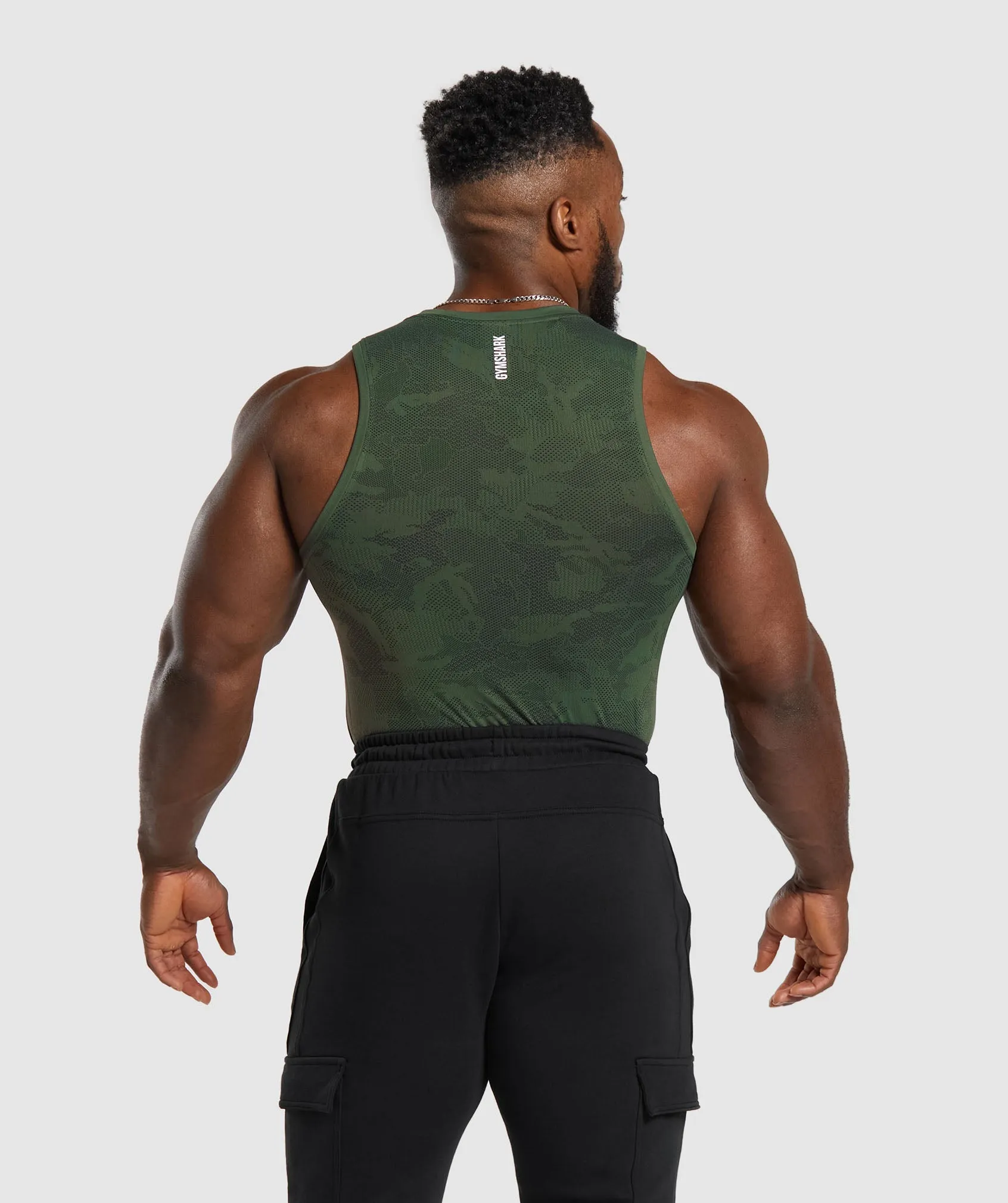 Gymshark Geo Seamless Tank - Core Olive/Black sold by Gymshark product image thumbnail 2